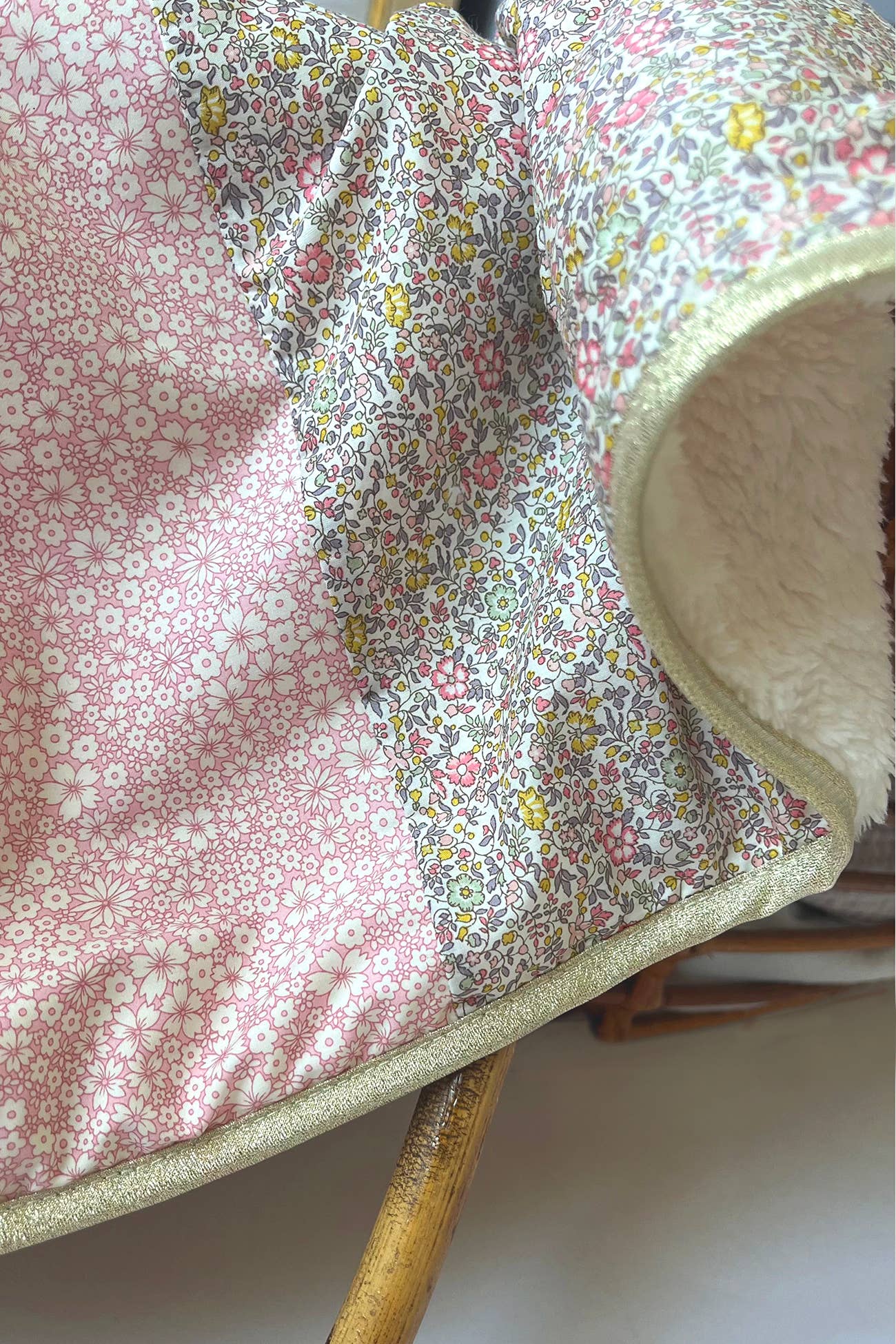 Baby blanket Liberty® fabric and fleece: Andréa