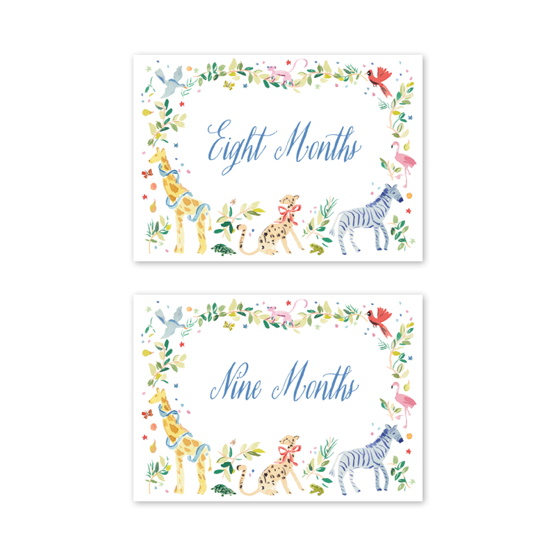 Animal Fete Baby Milestone Cards