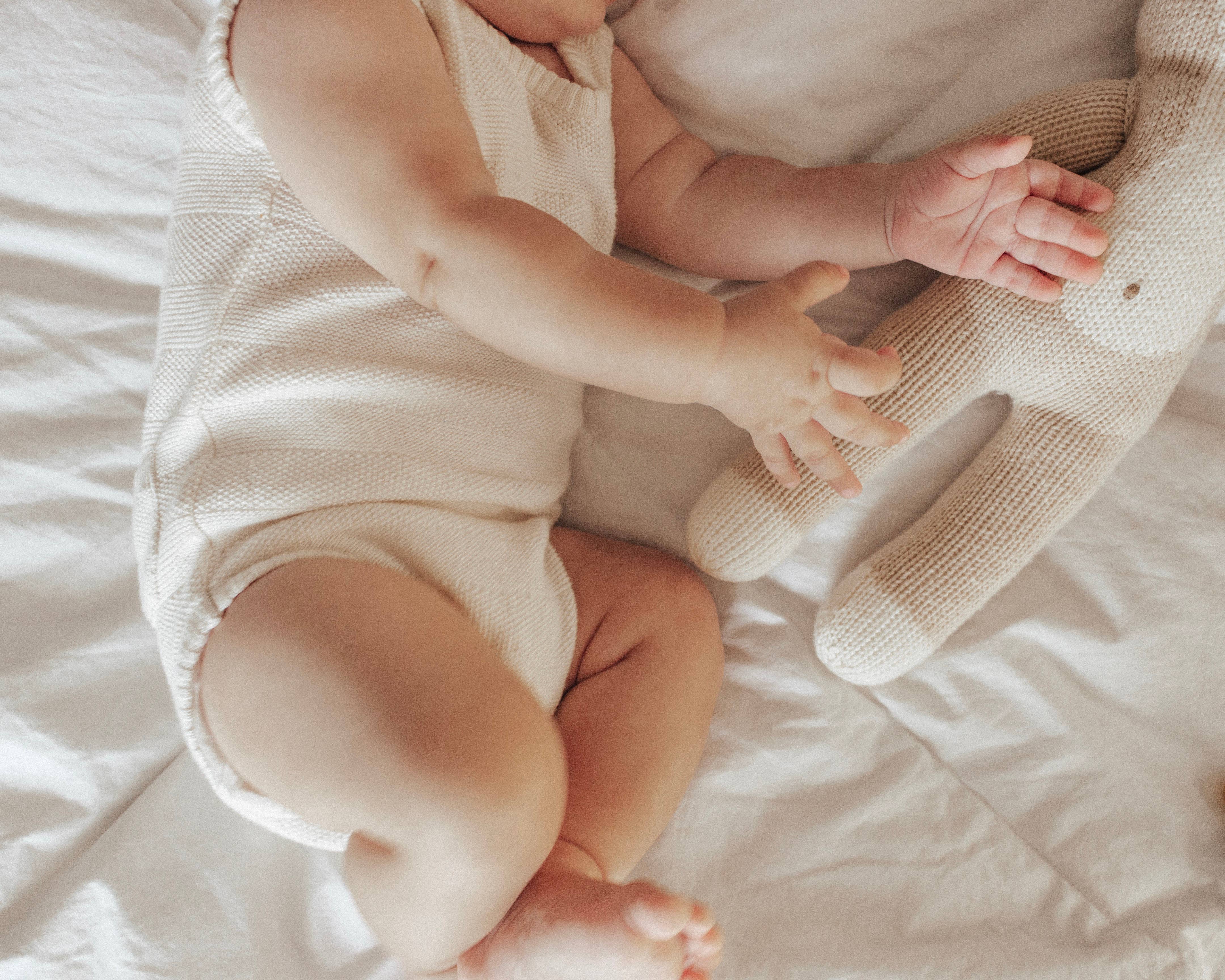 Milan Knit Baby Bodysuit Blush (Organic Cotton)