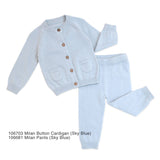Milan Button Cardigan Sweater Blue (Organic Cotton)