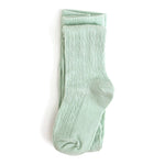 Little Stocking Co. Mint Cable Knit Tights