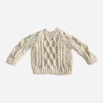 Fisherman Sweater, Cream Baby Kids Clothing Apparel Winter: XS 6-12m