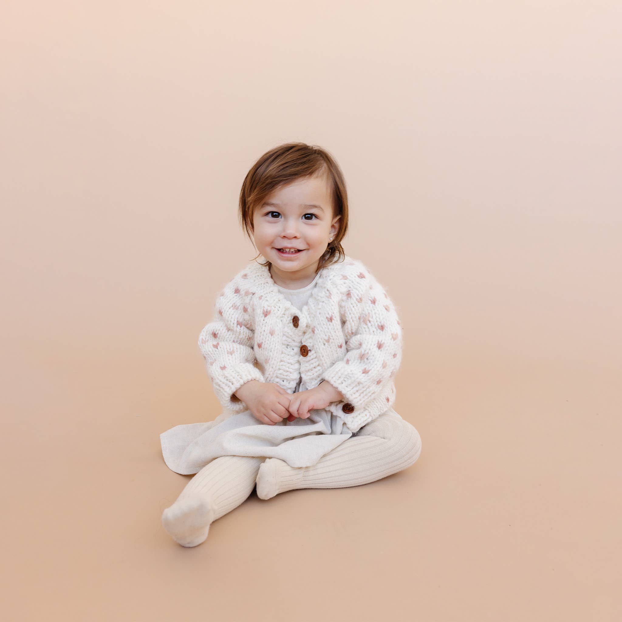 Sawyer Cardigan, Rose | Baby Kids Sweater | Valentine's Day: XS; 6-12M