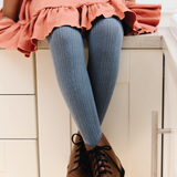 Cable Knit Tights - Denim