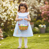 Blue Bunnies Seersucker Yoke Dress