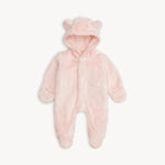 magnetic me Pink Blossom minky bear footie, plush baby sleeper