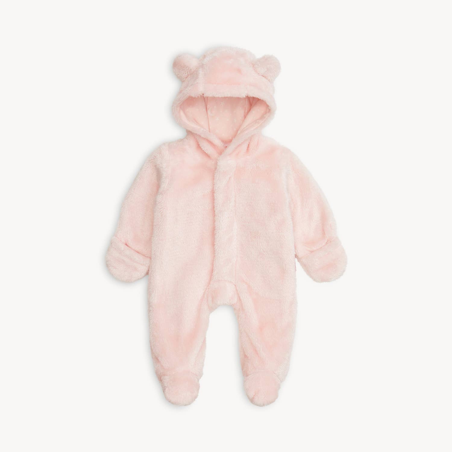 magnetic me Pink Blossom minky bear footie, plush baby sleeper