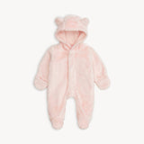 magnetic me Pink Blossom minky bear footie, plush baby sleeper