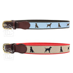 DOG RIBBON BELTS: 20" (3-4 Years) / Dog (Millennium Blue/ Brown)