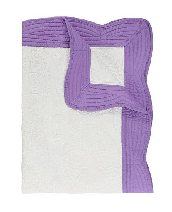 Heirloom Quilt - Baby Quilt Blanket Monogram: Cream