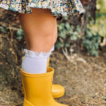 White Lace Top Knee High Socks