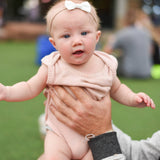 Milan Knit Baby Bodysuit Blush (Organic Cotton)