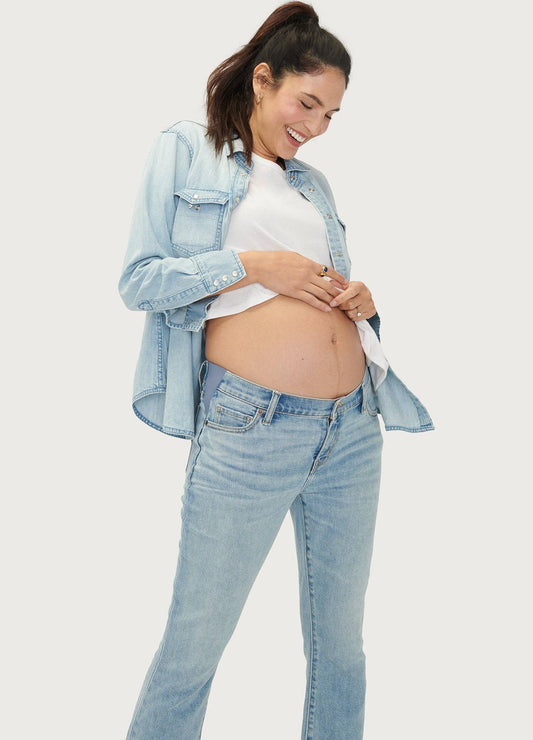 HATCH Collection Crop Maternity Jean - Soft Cotton Blend with Bamboo/Spandex Wedge