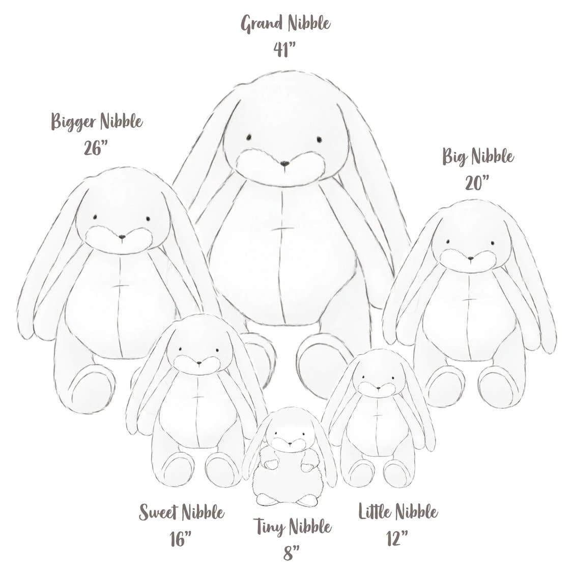 Little 12" Nibble Bunny - Gray