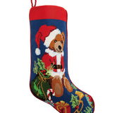 Bear Presents Embroidered Stocking