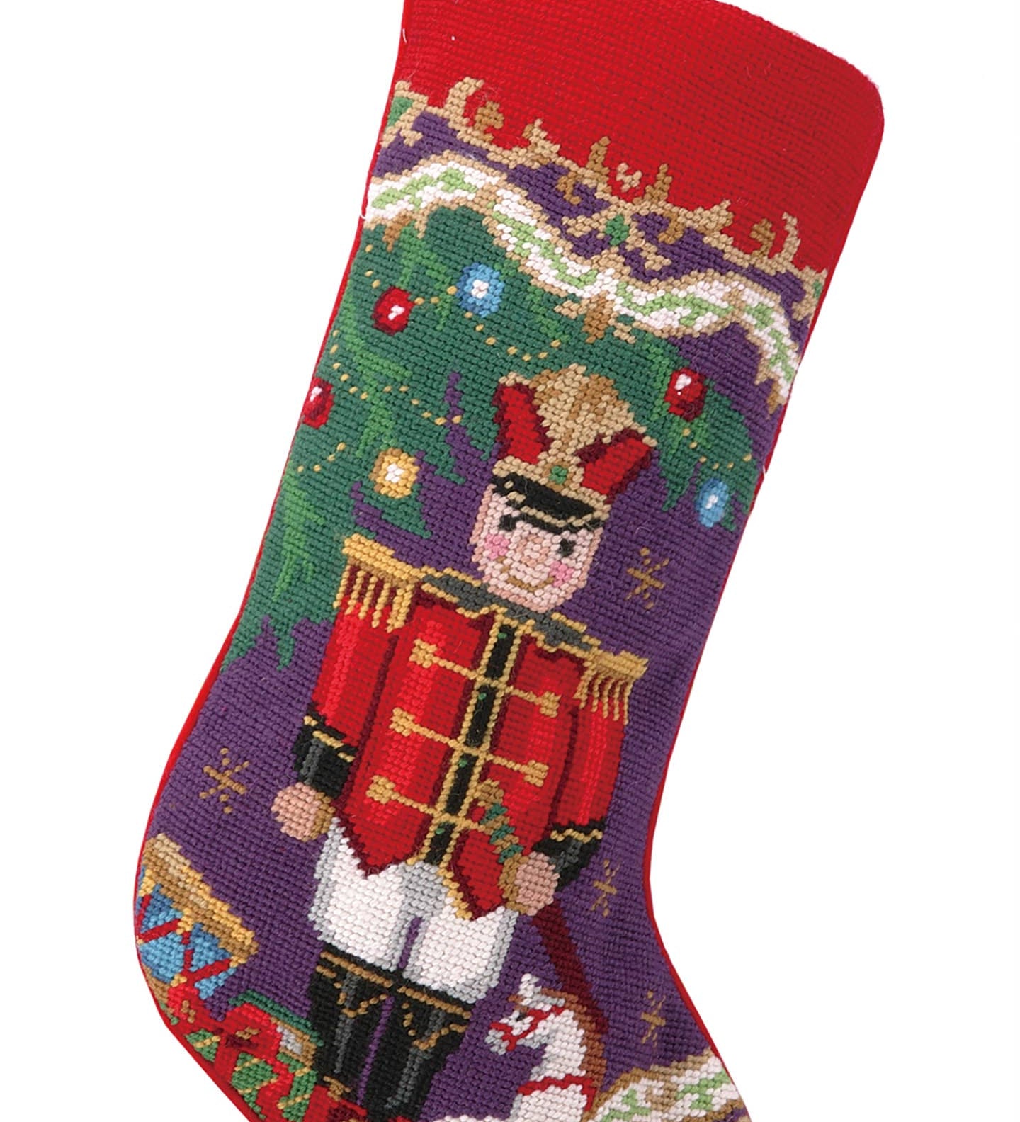 Christmas soldier needlepoint stocking by Peking Handicraft