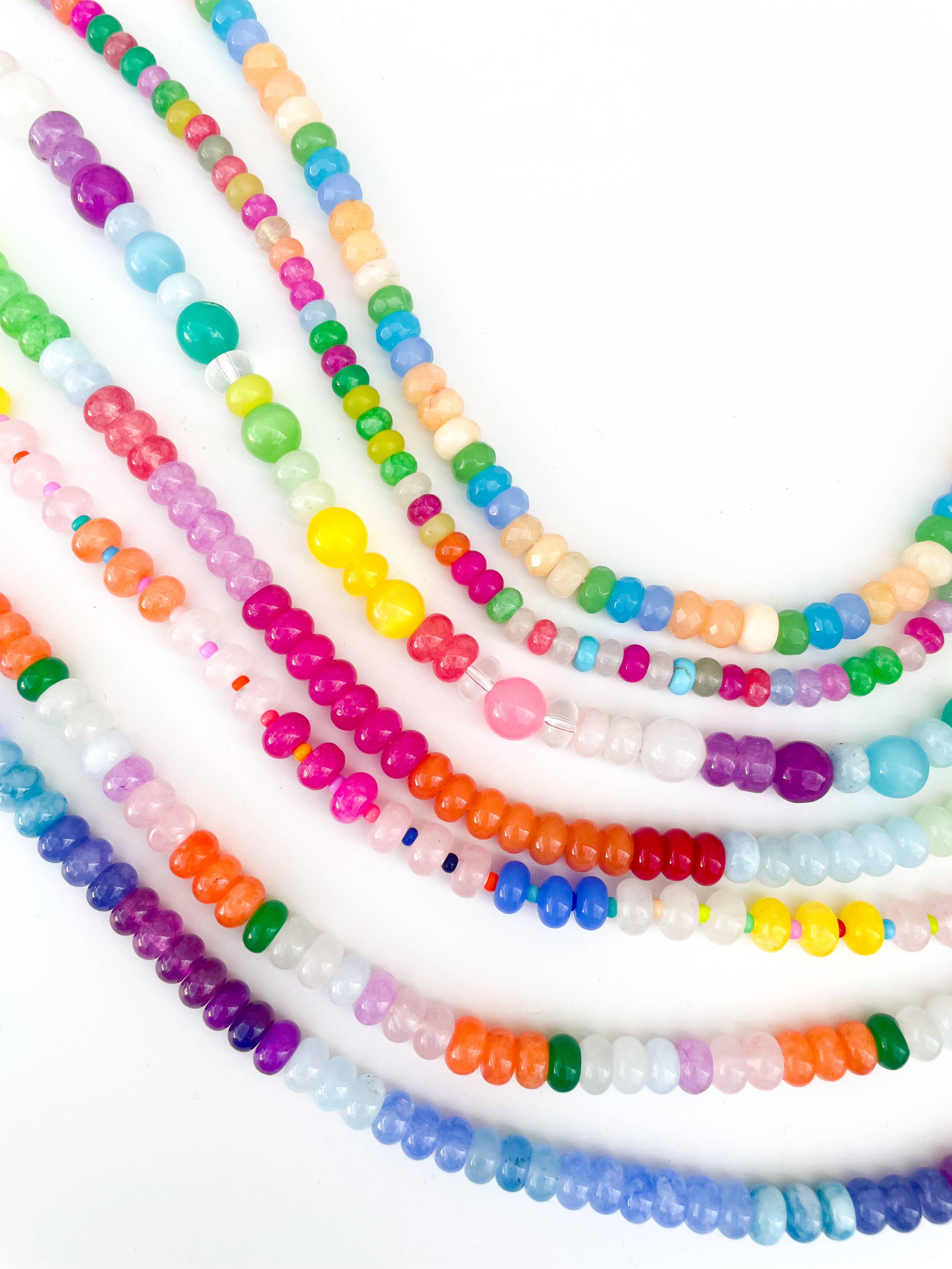 Jelly Loop  - Rainbow Gemstone Bead Necklace