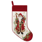 Santa w/Staff Embroidered Stocking