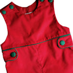 Christmas Time Red Corduroy Boy's Long Overall