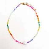 Color Pop - Rainbow Pearl Gemstone Bead Necklace