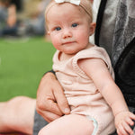 Milan Knit Baby Bodysuit Blush (Organic Cotton)