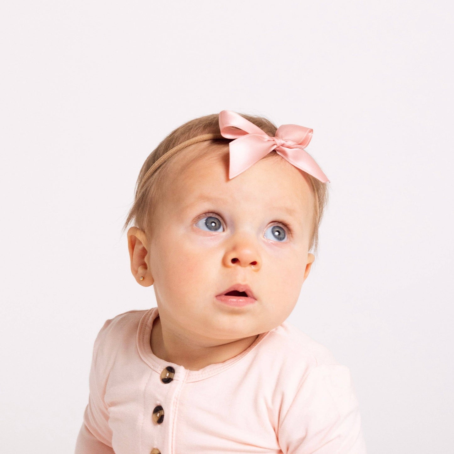 Satin Bow Headband - French Pink