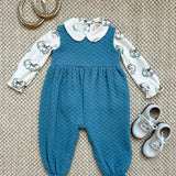 Sleeveless Rebecca Romper-Quilted Barnsley Blue