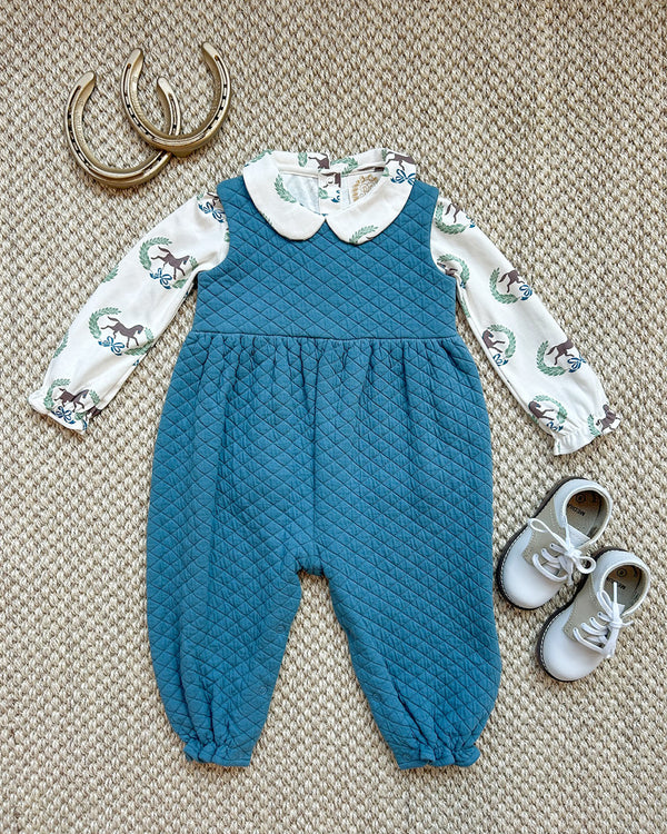 Sleeveless Rebecca Romper-Quilted Barnsley Blue