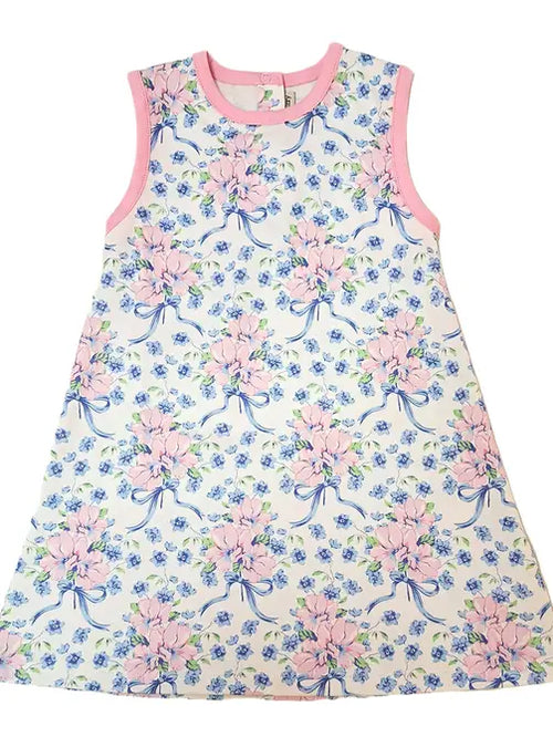 Blue Spring Flowers- Girl's A-Line Dress
