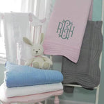 Heirloom Quilt - Baby Quilt Blanket Monogram: Cream