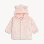 PINK BLOSSOM MINKY MAGNETIC BEAR JACKET SOFT PLUSH INFANT TODDLER OUTERWEAR