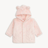 PINK BLOSSOM MINKY MAGNETIC BEAR JACKET SOFT PLUSH INFANT TODDLER OUTERWEAR