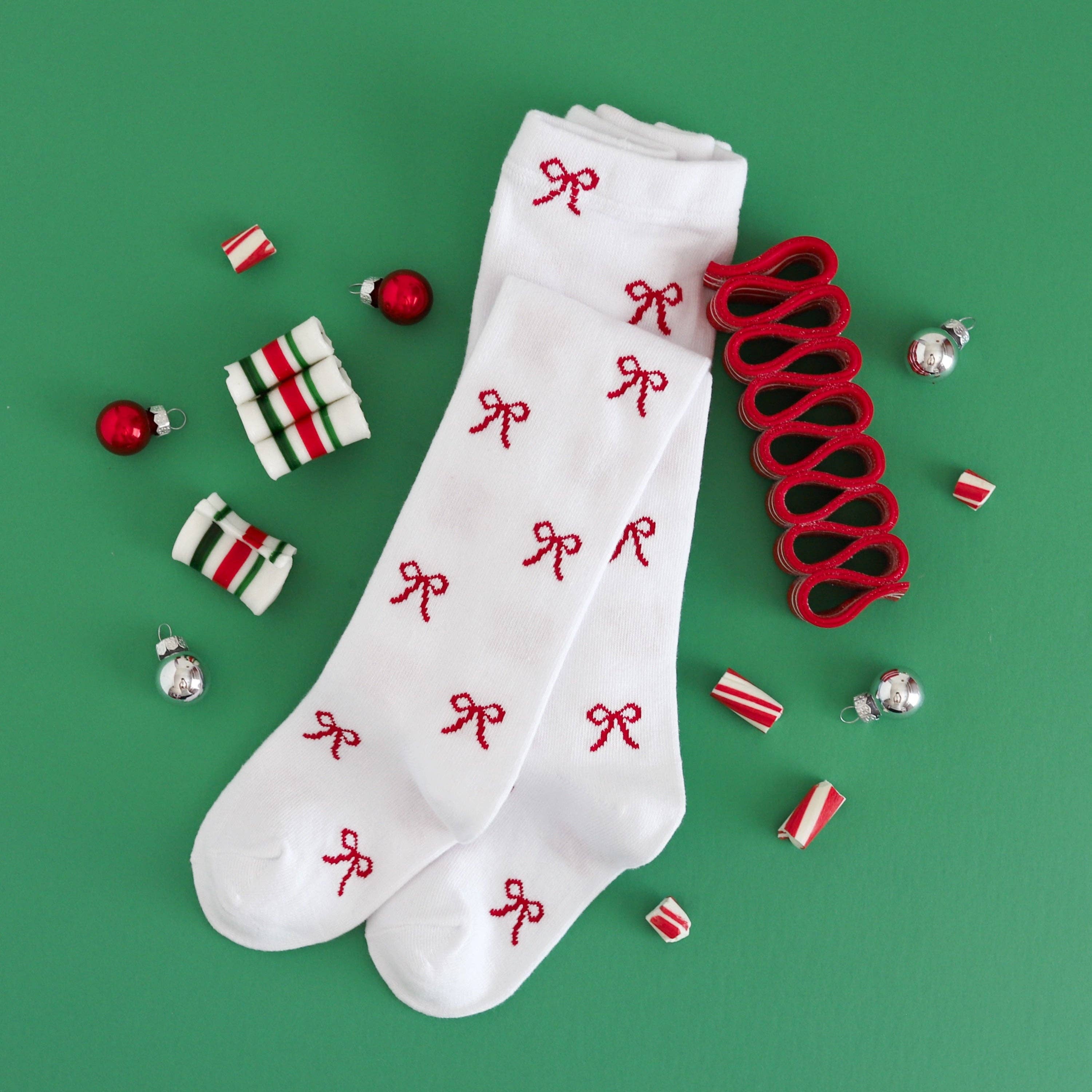 Little Stocking Co. Bow Knit Tights