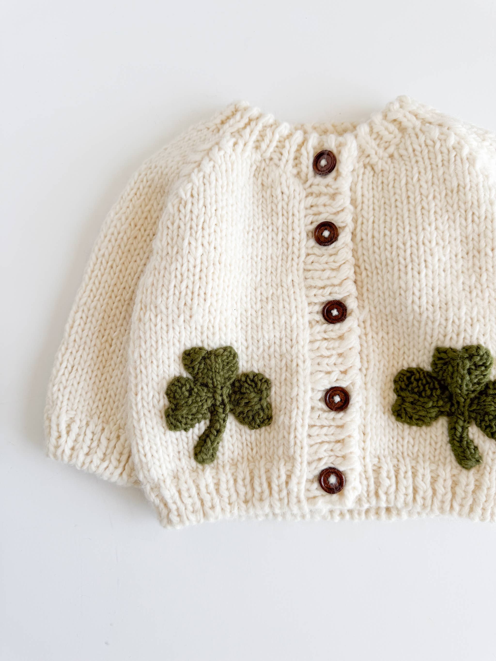 Clover Cardigan Baby Kids Shamrock Knit Apparel Lucky