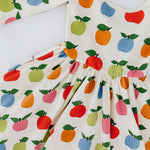 3/4 Sleeve Twirl Dress in Colorful Apples