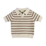 Theo Textured Polo Shirt & Shorts Set (Organic Cotton): Natural