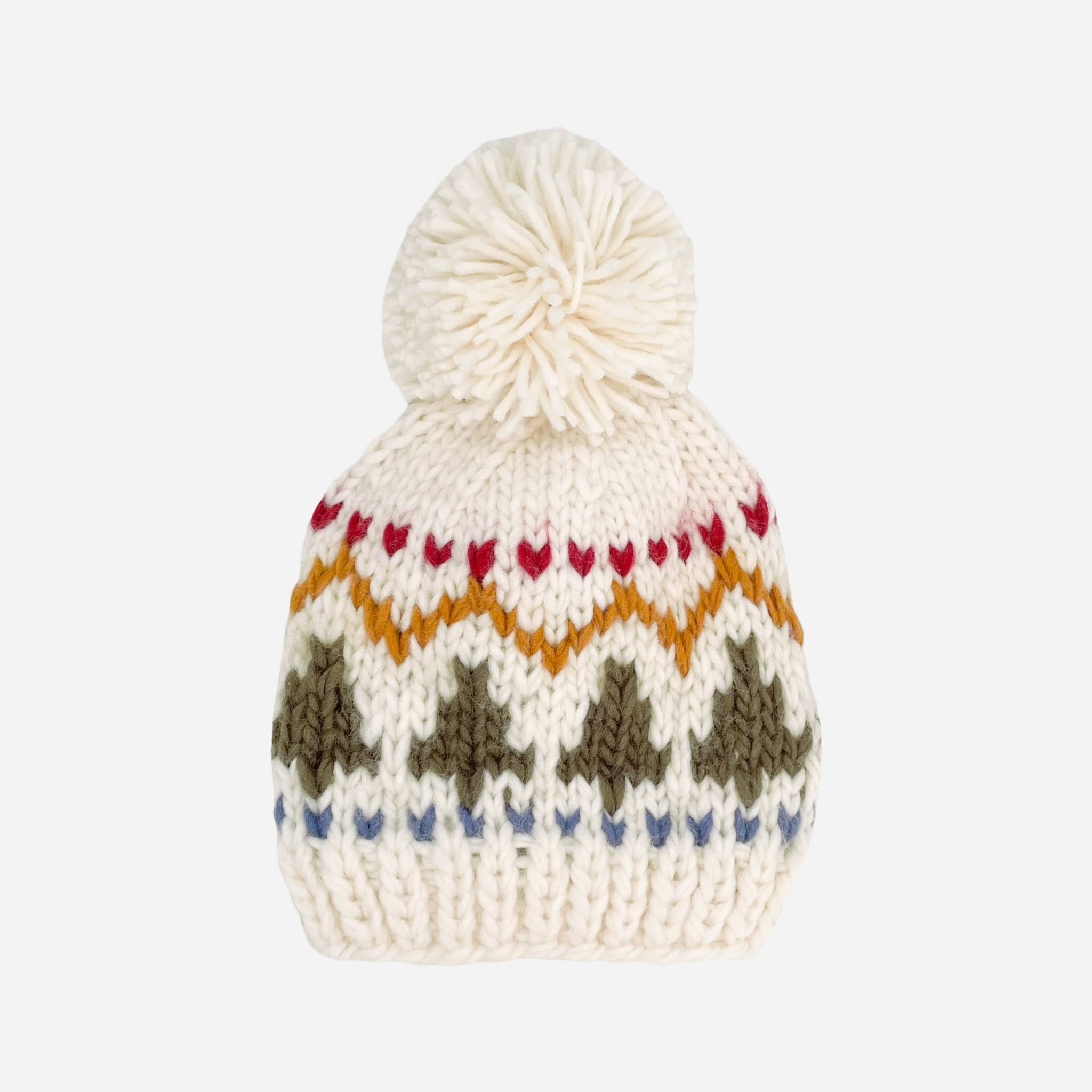 Holiday Tree Fair Isle Hat Kids Baby Fall Winter Beanie: XS; 3-6M