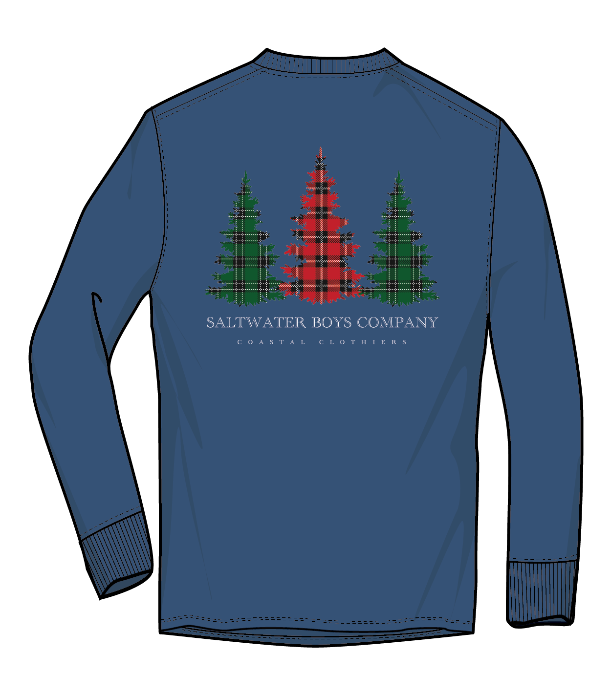 Plaid Trees Long Sleeve Graphic Tee