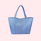Navy Preppy Stripe ~WIPEABLE~ Big Mama Tote | Mint