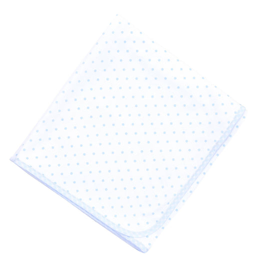 Essentials Blue Gingham Dots Blanket: One Size / Blue