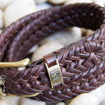 Braided Leather Belt - Brown
