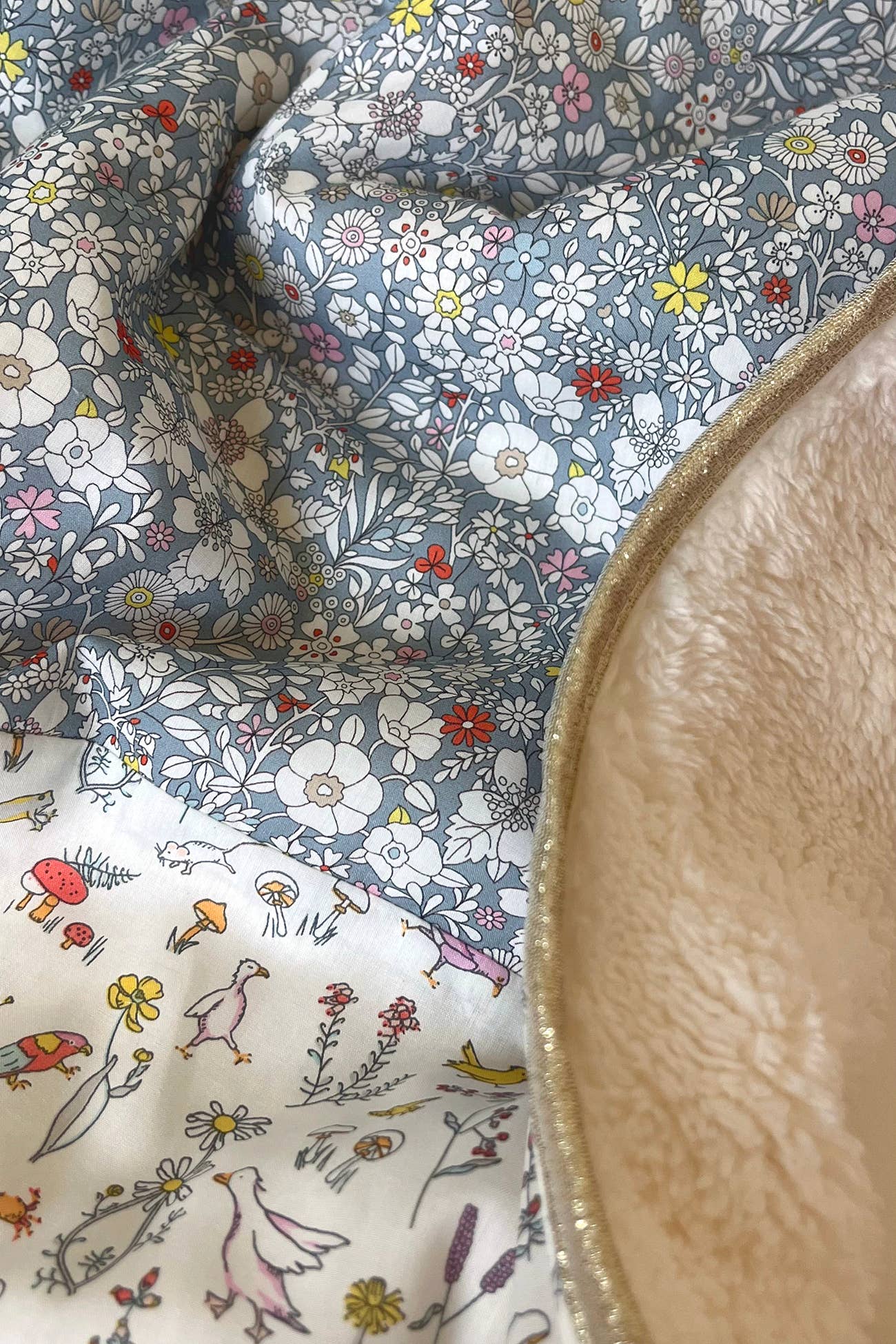 Baby blanket Liberty® fabric and fleece: Juliet