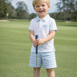 Blue Spring Flowers- Boy's Short Set