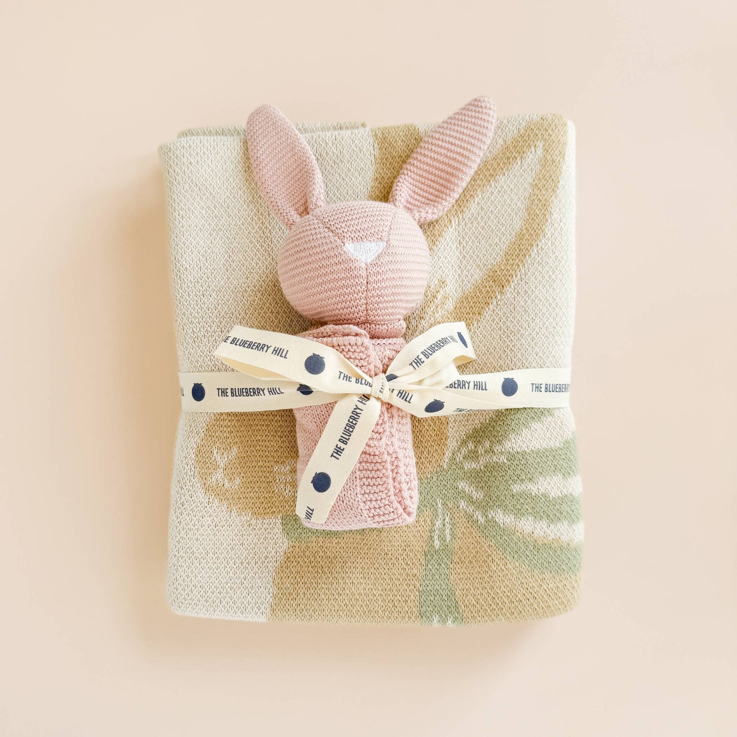 Pastel Bunny Blanket Cotton Baby Decor Gift Spring Summer