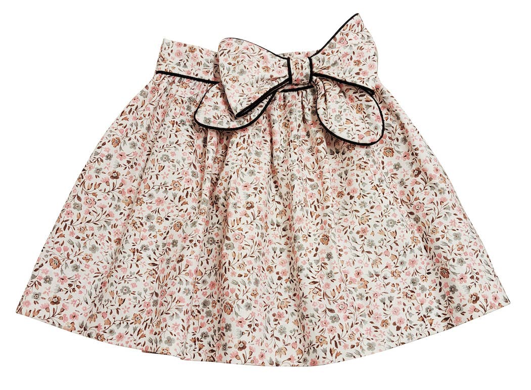 Cary Collection - Fall Floral Print Girl's Bow Skirt