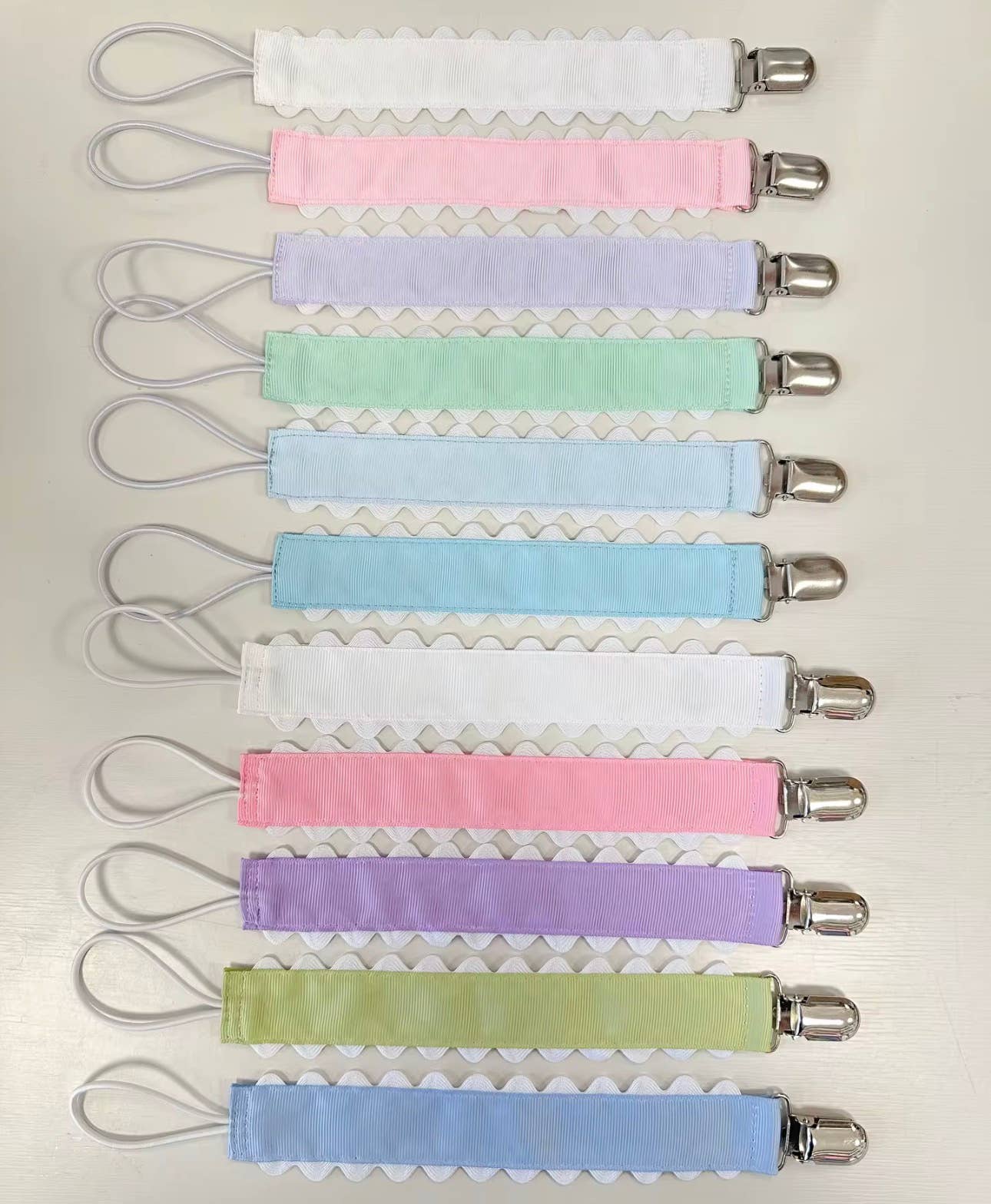 Pacifier Clip, Monogram-able Assorted Colors: White