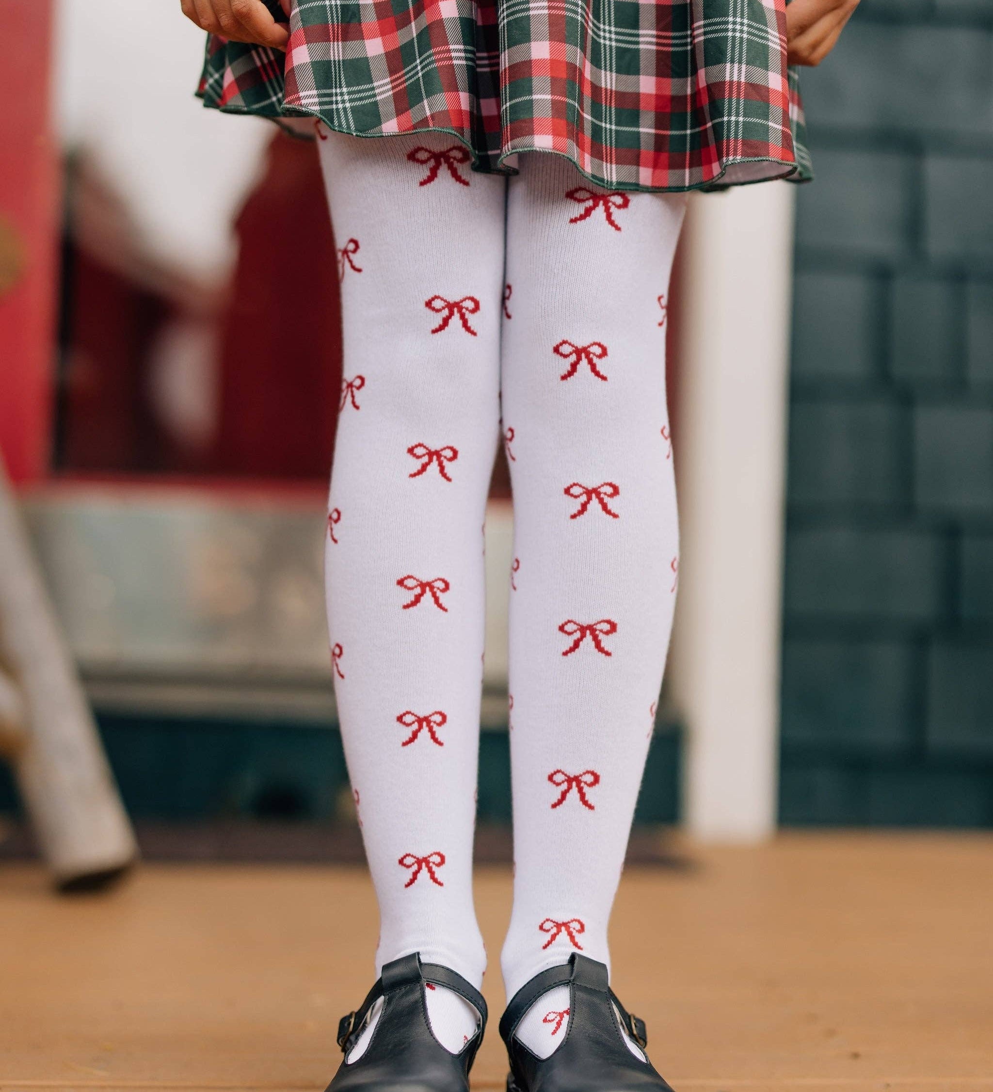 Little Stocking Co. Bow Knit Tights, view 2