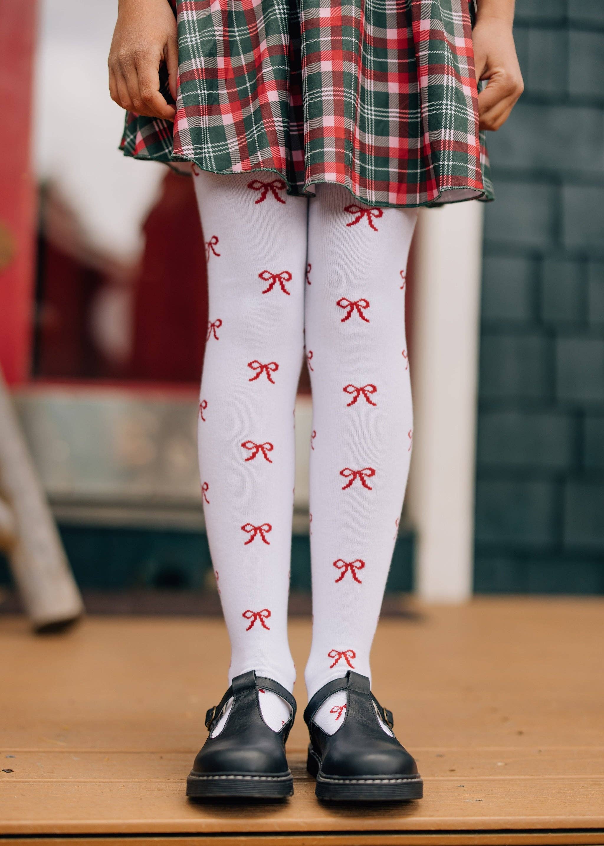Little Stocking Co. Bow Knit Tights, view 2