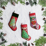 Christmas Tree Embroidered Stocking