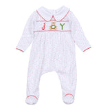 Christmas Joy Classics Red Boy Smocked Collared Boy Footie